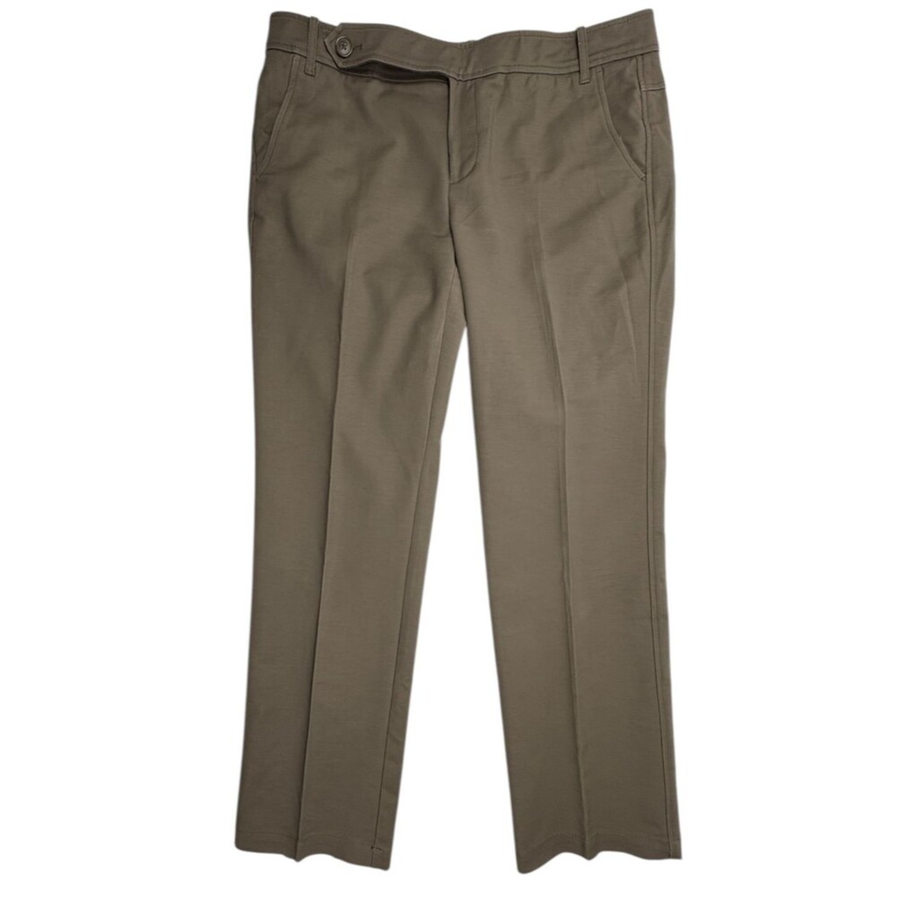 Eddie Bauer Shaw Stretch Cotton Chino Pants Mushroom Brown Straight Leg 12